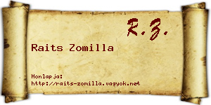 Raits Zomilla névjegykártya